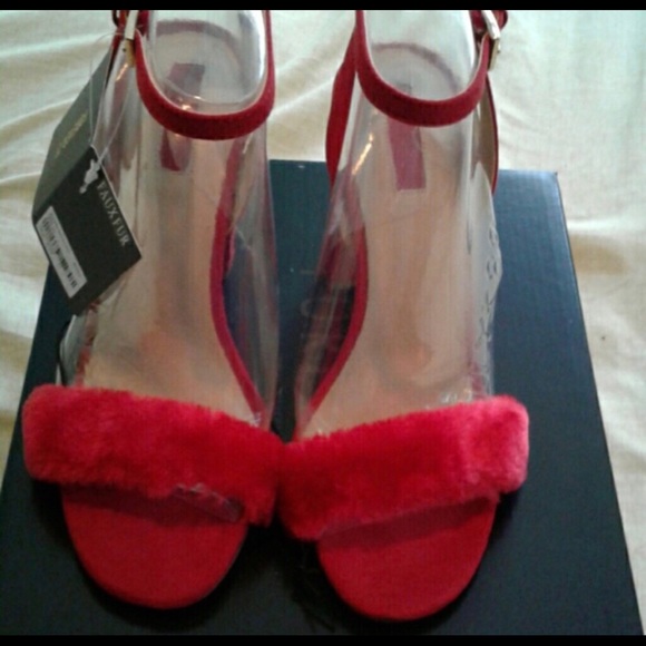 Forever 21 red fur heels - Picture 4 of 4